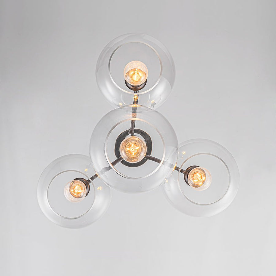 LightFixturesUSA - Modern 4 - Light Clear Glass Bubble Hanging Sputnik Chandelier - Chandelier - Oil Rubbed Bronze - 