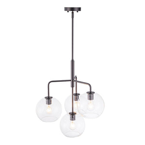 LightFixturesUSA - Modern 4 - Light Clear Glass Bubble Hanging Sputnik Chandelier - Chandelier - Oil Rubbed Bronze - 