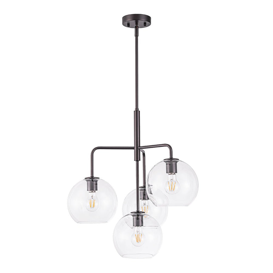 LightFixturesUSA - Modern 4 - Light Clear Glass Bubble Hanging Sputnik Chandelier - Chandelier - Oil Rubbed Bronze - 