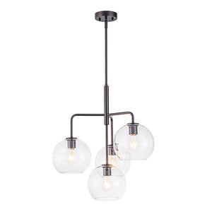 LightFixturesUSA - Modern 4 - Light Clear Glass Bubble Hanging Sputnik Chandelier - Chandelier - Oil Rubbed Bronze - 