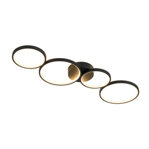 LightFixturesUSA - Modern 4 - Light Halo Dimmable LED Semi Flush Mount - Ceiling Light - 35 in. - 