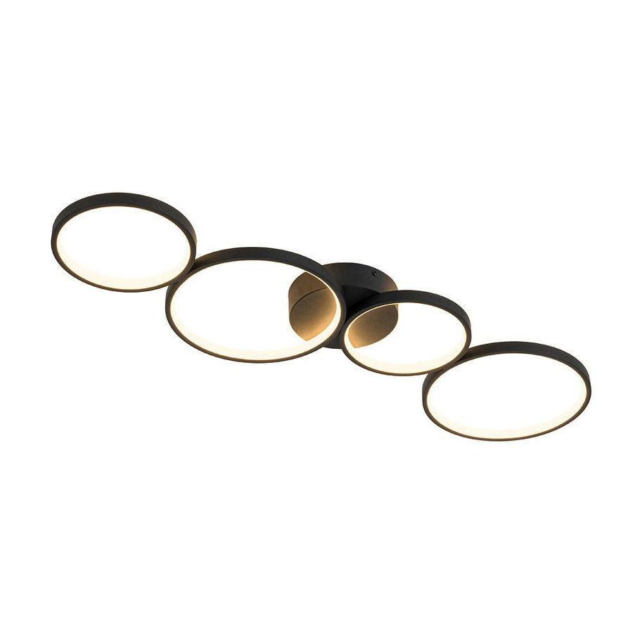 LightFixturesUSA - Modern 4 - Light Halo Dimmable LED Semi Flush Mount - Ceiling Light - 35 in. - 