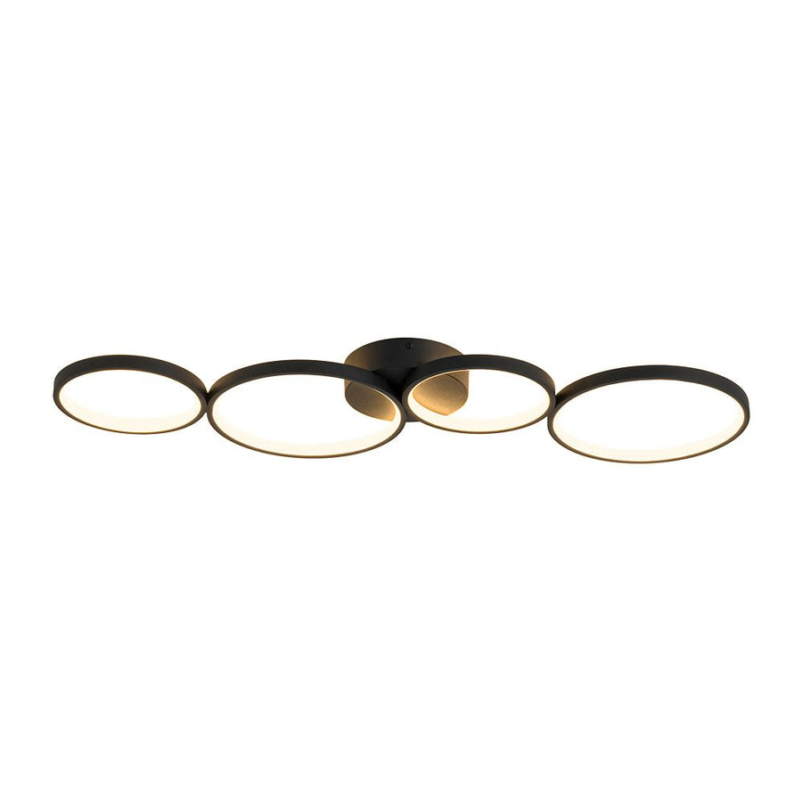 LightFixturesUSA - Modern 4 - Light Halo Dimmable LED Semi Flush Mount - Ceiling Light - 35 in. - 