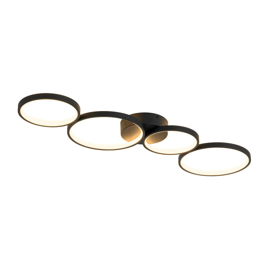 LightFixturesUSA - Modern 4 - Light Halo Dimmable LED Semi Flush Mount - Ceiling Light - 35 in. - 