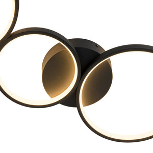 LightFixturesUSA - Modern 4 - Light Halo Dimmable LED Semi Flush Mount - Ceiling Light - 35 in. - 