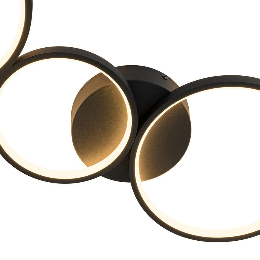LightFixturesUSA - Modern 4 - Light Halo Dimmable LED Semi Flush Mount - Ceiling Light - 35 in. - 
