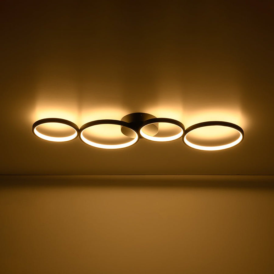 LightFixturesUSA - Modern 4 - Light Halo Dimmable LED Semi Flush Mount - Ceiling Light - 35 in. - 