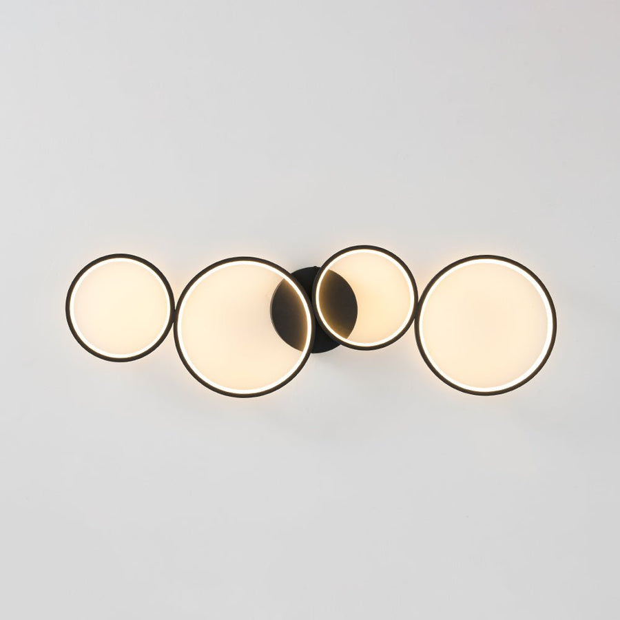LightFixturesUSA - Modern 4 - Light Halo Dimmable LED Semi Flush Mount - Ceiling Light - 35 in. - 