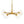 LightFixturesUSA - Modern 5 - Light Clear Glass Round Sputnik Chandelier - Chandelier - Brass - 