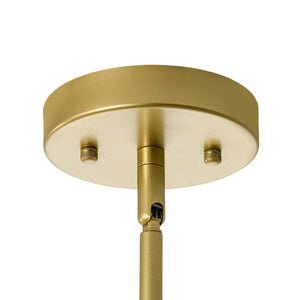 LightFixturesUSA - Modern 5 - Light Clear Glass Round Sputnik Chandelier - Chandelier - Brass - 