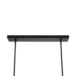 LightFixturesUSA - Modern 6 - light Clear Glass Dimmable LED Linear Island Chandelier - Chandelier - Black (Pre - Order) - 