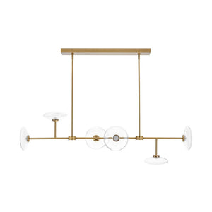 LightFixturesUSA - Modern 6 - light Clear Glass Dimmable LED Linear Island Chandelier - Chandelier - Black (Pre - Order) - 