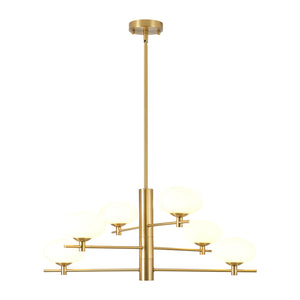 LightFixturesUSA-Modern 6-Light Tiered Frosted Glass Globe Sputnik Chandelier-Chandelier-29 in-