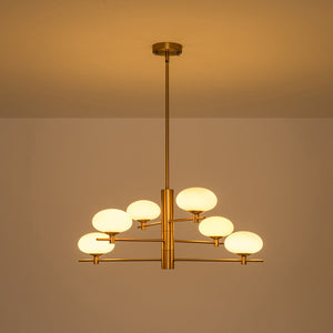 LightFixturesUSA-Modern 6-Light Tiered Frosted Glass Globe Sputnik Chandelier-Chandelier-29 in-