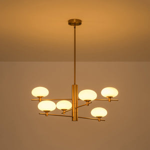 LightFixturesUSA-Modern 6-Light Tiered Frosted Glass Globe Sputnik Chandelier-Chandelier-29 in-