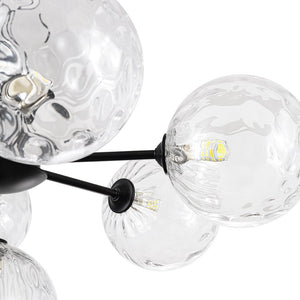 LightFixturesUSA - Modern 7 - light Hammered Glass Globe Tier Sputnik Chandelier - Chandelier - Black - 