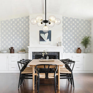 LightFixturesUSA - Modern 7 - light Hammered Glass Globe Tier Sputnik Chandelier - Chandelier - Black - 