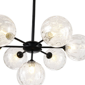LightFixturesUSA - Modern 7 - light Hammered Glass Globe Tier Sputnik Chandelier - Chandelier - Black - 
