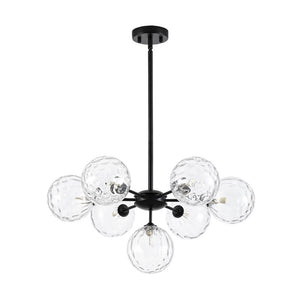 LightFixturesUSA - Modern 7 - light Hammered Glass Globe Tier Sputnik Chandelier - Chandelier - Black - 