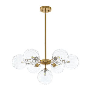 LightFixturesUSA - Modern 7 - light Hammered Glass Globe Tier Sputnik Chandelier - Chandelier - Brass - 