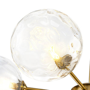 LightFixturesUSA - Modern 7 - light Hammered Glass Globe Tier Sputnik Chandelier - Chandelier - Brass - 