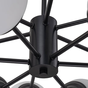 LightFixturesUSA - Modern Black Opal Glass Globe Sputnik Chandelier - Chandelier - 12 - Lt (Pre - Order) - 