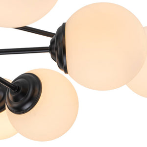 LightFixturesUSA - Modern Black Opal Glass Globe Sputnik Chandelier - Chandelier - 12 - Lt (Pre - Order) - 