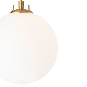 LightFixturesUSA-Modern Brass 1-light Shine Opal Glass Globe Kitchen Pendant-Pendant Light-15.7 in-