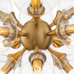 LightFixturesUSA - Modern Brass 12 - Light Cluster Glass Globe Bubble Chandelier - Chandelier - Brass - 