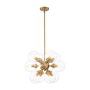 LightFixturesUSA - Modern Brass 12 - Light Cluster Glass Globe Bubble Chandelier - Chandelier - Brass - 
