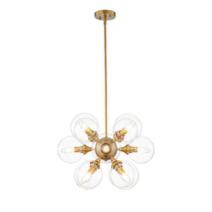 LightFixturesUSA - Modern Brass 12 - Light Cluster Glass Globe Bubble Chandelier - Chandelier - Brass - 