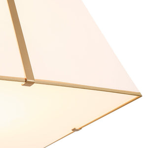 LightFixturesUSA - Modern Brass White Fabric Tapered Cage Pendant Light - Ceiling Light - White+Brass - 