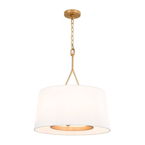 LightFixturesUSA - Modern Candle Style Fabric Wide Drum Cage Pendant Light - Chandelier - 19.7 in - 