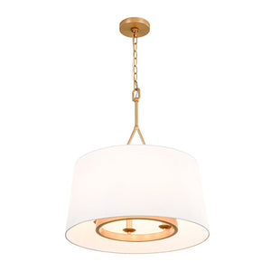 LightFixturesUSA - Modern Candle Style Fabric Wide Drum Cage Pendant Light - Chandelier - 19.7 in - 