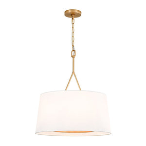 LightFixturesUSA - Modern Candle Style Fabric Wide Drum Cage Pendant Light - Chandelier - 19.7 in - 