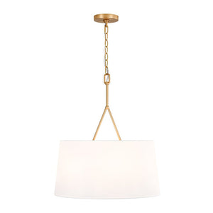 LightFixturesUSA - Modern Candle Style Fabric Wide Drum Cage Pendant Light - Chandelier - 19.7 in - 