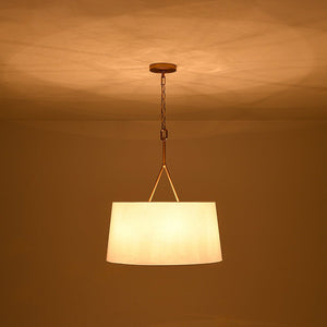 LightFixturesUSA - Modern Candle Style Fabric Wide Drum Cage Pendant Light - Chandelier - 19.7 in - 