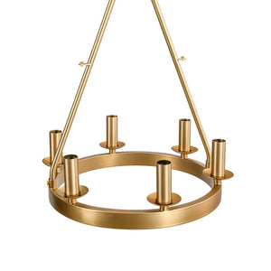 LightFixturesUSA - Modern Candle Style Fabric Wide Drum Cage Pendant Light - Chandelier - 19.7 in - 