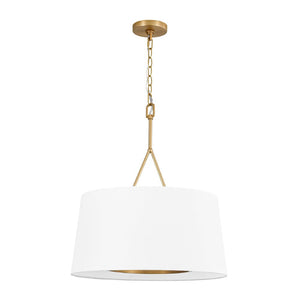 LightFixturesUSA - Modern Candle Style Fabric Wide Drum Cage Pendant Light - Chandelier - 19.7 in - 