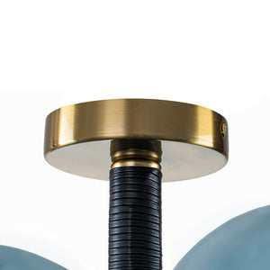 LightFixturesUSA - Modern Cluster Blue Glass Bubble Semi Flush Chandelier - Chandelier - Blue Bubble - 