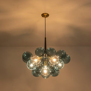 LightFixturesUSA - Modern Cluster Blue Glass Globe Bubble Chandelier - Chandelier - Blue Bubbles - 