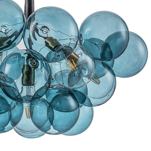 LightFixturesUSA - Modern Cluster Blue Glass Globe Bubble Chandelier - Chandelier - Blue Bubbles - 