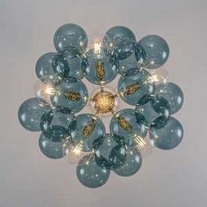 LightFixturesUSA - Modern Cluster Blue Glass Globe Bubble Chandelier - Chandelier - Blue Bubbles - 