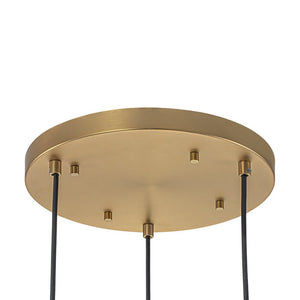 LightFixturesUSA-Modern Cluster Clear Hammered Glass Globe 3-Light Pendant-Chandelier-Brass-