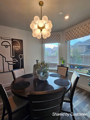 LightFixturesUSA-Modern Cluster Frosted Glass Bubble Chandelier-Chandelier--