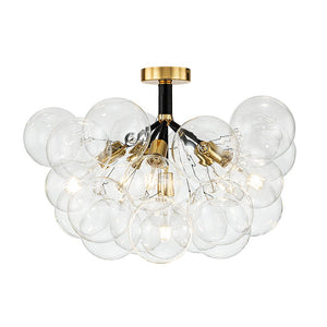 LightFixturesUSA - Modern Cluster Glass Bubble Chandelier / Semi Flush - Chandelier - White - 20 Globes