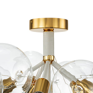 LightFixturesUSA - Modern Cluster Glass Bubble Chandelier / Semi Flush - Chandelier - White - 20 Globes
