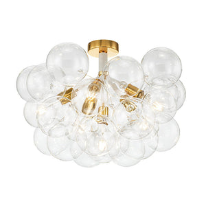 LightFixturesUSA - Modern Cluster Glass Bubble Chandelier / Semi Flush - Chandelier - White - 20 Globes
