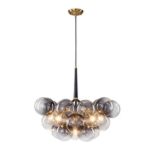 LightFixturesUSA - Modern Cluster Gradient Gray Glass Globe Bubble Chandelier - Chandelier - Gray Bubble (Exclusive Offer) - 