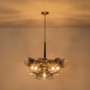 LightFixturesUSA - Modern Cluster Gradient Gray Glass Globe Bubble Chandelier - Chandelier - Gray Bubble (Exclusive Offer) - 